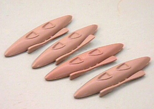 Tan HO Scale Set Of 4 Military Combat Kayaks