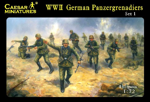 Caesar 1/72nd WWII German Panzergrenadiers Plastic Soldiers Set