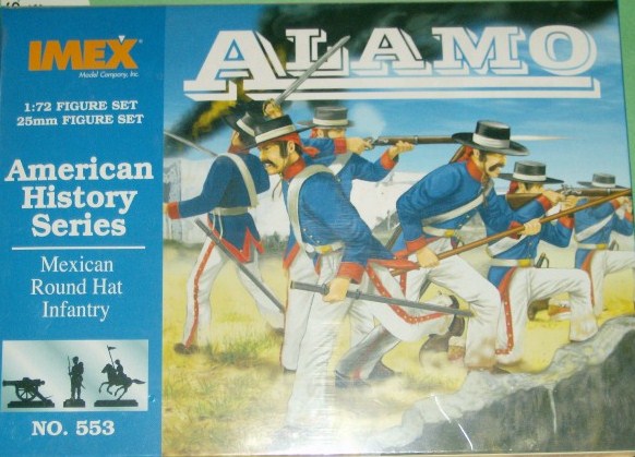 Imex 1/72 Alamo Mexican Round Hat Infantry Plastic Figures Set No. 553