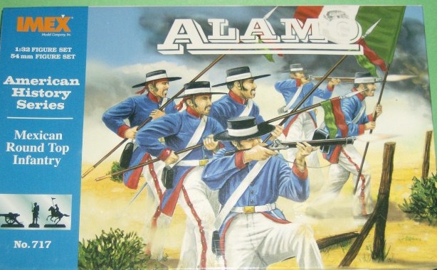 Imex 1/32 Alamo Mexican Round Hat Infantry Plastic Figures Set No. 717