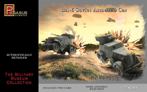 Pegasus 1/72nd Scale WWII Russian BA-6 Armored Car Model Kit