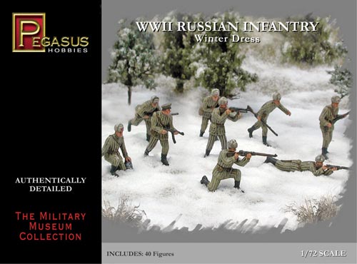 Pegasus 1/72nd Scale WWII Russian Winter Infantry Plastic Soldiers Set No. 7269