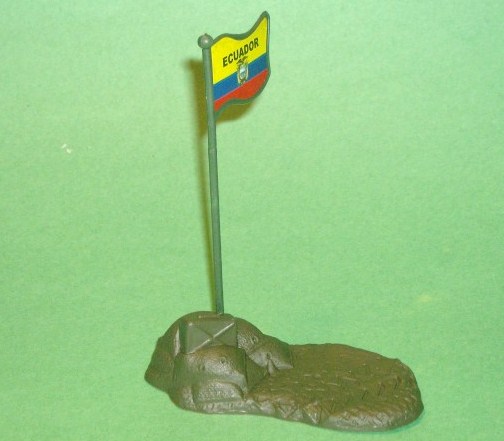 Sandbag Green Plastic Base Piece With Flag