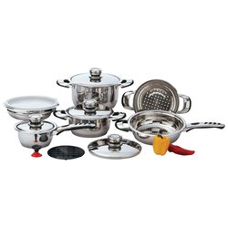 KT12 - Chef's Secret® 12pc 9-Ply Waterless Heavy-Gauge Stainless Steel Cook