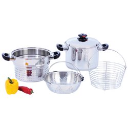 Image 0 of KT82  Steam Control™ 8qt T304 Stainless Steel Stockpot/Spaghetti Cooker wi