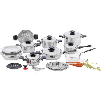 KT928  Chef's Secret® 28pc 12-Element T304 Stainless Steel Waterless Cookware