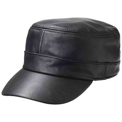 GFCAP3   Casual Outfitters™ Solid Genuine Lambskin Leather Cap