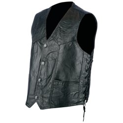 GFVLACE   Rocky Ranch Hides™ Rock Design Genuine Hog Leather Biker Vest