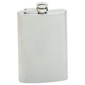 KTFLASK8- Maxam, SS Hip Flask with Screw Down Cap, 8oz