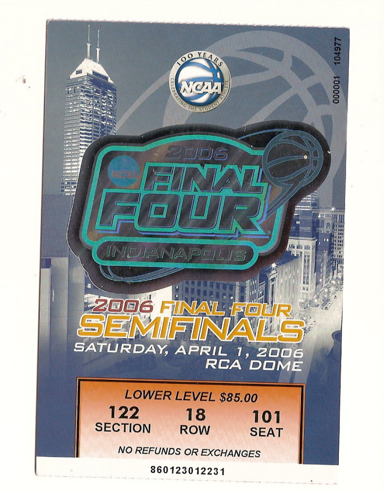 2006 Ncaa Final Four Semi finals ticket Stub