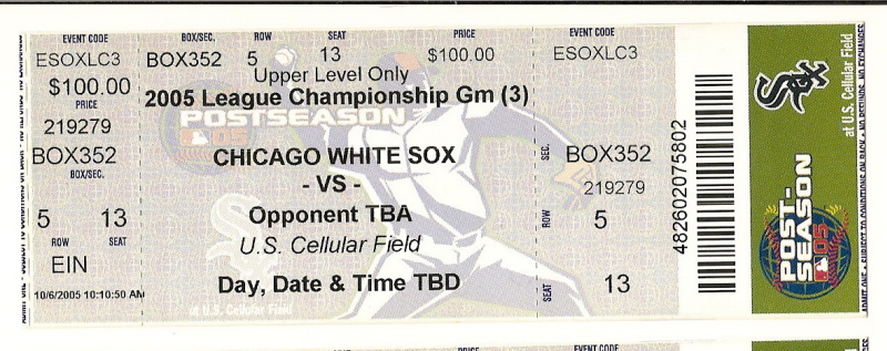 2005 ALCS Game 3 Full Unused Ticket ANGELS Vs White Sox MLB Playoffs