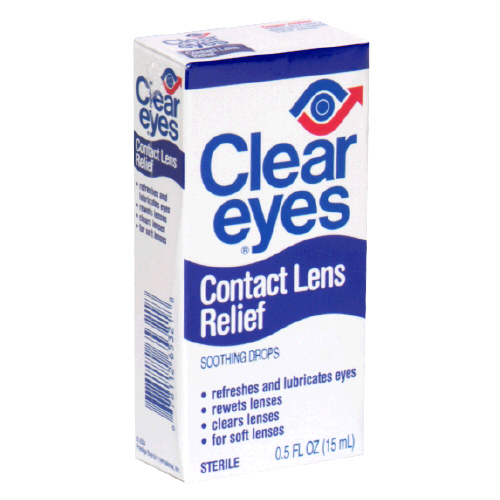 Clear Eyes Contact Lens Relief Soothing Drops 0.5 Oz