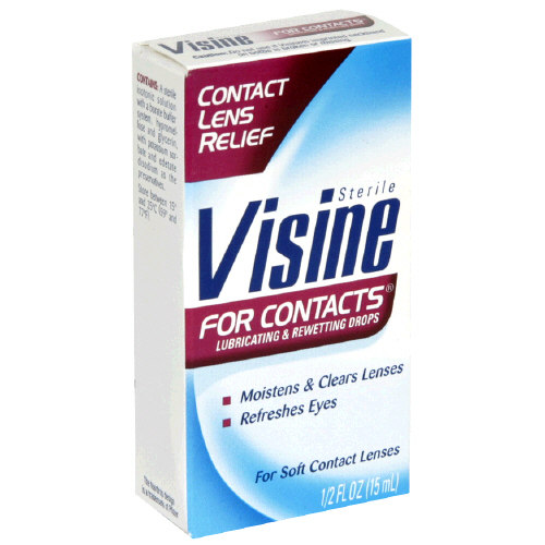 Visine For Contacts Lubricating & Rewetting Drops 0.5 Oz.