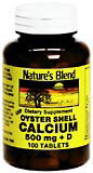 Natures Blend Calcium Oyster+D 500 Mg 100 Tablet