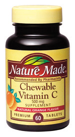 Nature Made Vitamin C 500 Mg Chew Able 60 Orange Flavor