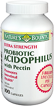 Natures Bounty Extra Strength Probiotic Acidophils With Pectin Dietary Suppleme