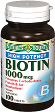 Natures Bounty Biotin 1000 Mcg Tablets 100