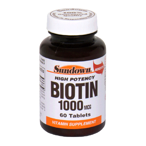 Sundown - Biotin 1000 Mcg High Potency Vitamin Supplement Tablets 60