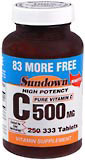 Image 0 of Sundown - Vitamin C 500 mg Ascorbic Acid Vitamin Supplement Tablets 333