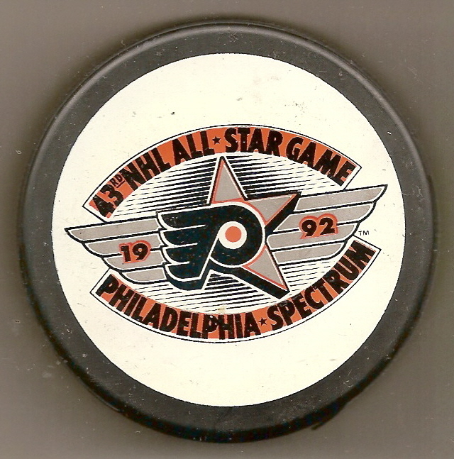 1992 NHL All Star Game Philadelphia Official Game puck ZIEGLER