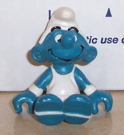 1979 Peyo Schleich SMURF as GYMNIST PVC figure SMURFS Vintage