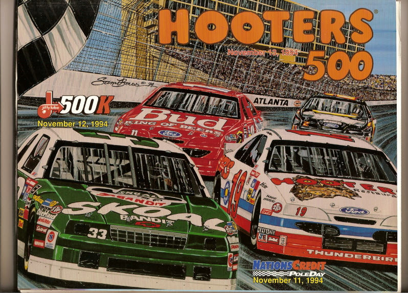1994 Hooters 500 Program Mark Martin win Atlanta Nascar