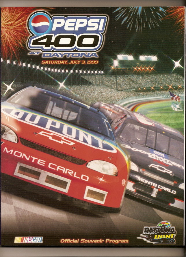 1999 Pepsi 400 Program Dale Jarrett Win Nascar Daytona