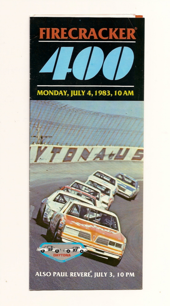 1983 Firecracker 400 Brochure Nascar Racing