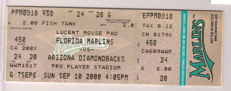 Randy Johnson 3000 3,000 strikeout Full Unused Ticket