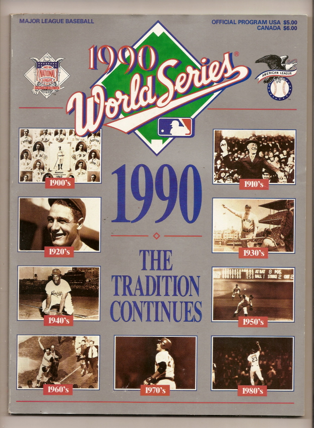 1990 World Series Program Athletics vs Reds