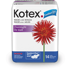 Kotex Maxi Overnight With Wings Pads 12X14