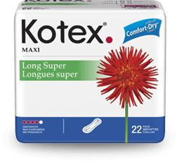 Kotex Maxi Long Super Pads 12X22