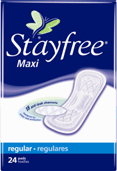 Stayfree Maxi Regular Unscented Pads 8X24 Ct.