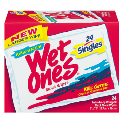 Image 0 of Wet Ones Antibacterial With Lanolin & Aloe Moist Wipes 24