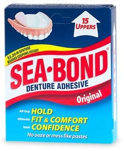 Sea-Bond Denture Adhesive Original Uppers 15 Ct