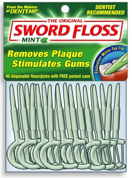 Sword Floss Mint Sword Floss Flossing Picks Mint 40 Ct
