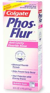 Colgate Phos-Flur Anti-Cavity Bubble Gum Fluoride Rinse Liquid 16 oz