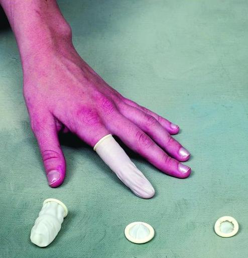 Image 0 of Duro-Med White Latex Large Finger Cots