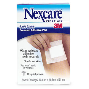 Image 0 of Nexcare Soft Cloth Premium Adhesive Pad 2 3/8 x 4 - 5 Ct.