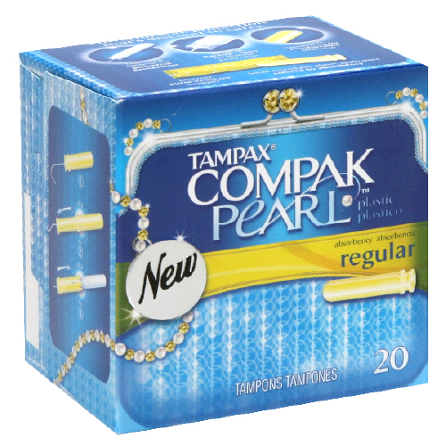 Tampax Compak Pearl Regular Unscented Tampons 20 Ct