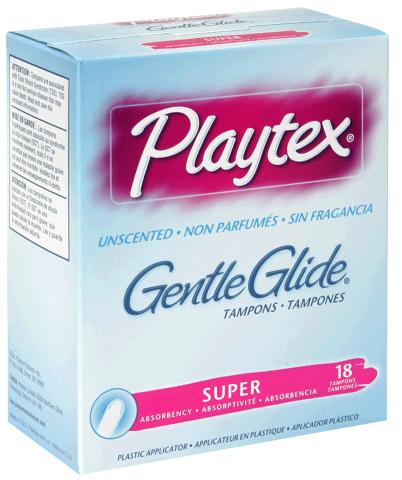 Playtex Gentle Glide Usncented Super Tampons 18