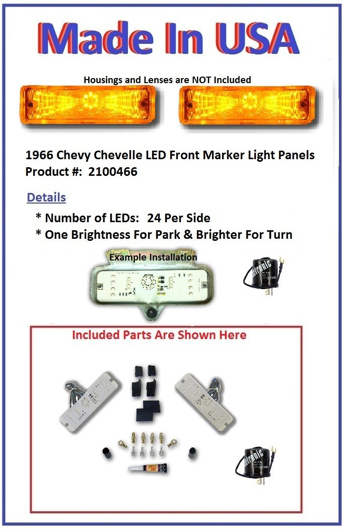 Keypart 60-66 Chevy Truck Hood Parking Light Housing Pair (Front Left/Right) Premium Grade
