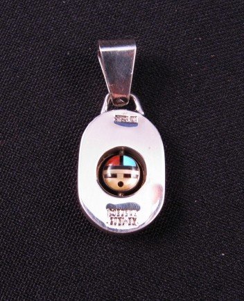 Image 3 of Zuni Don Dewa Channel Inlay Sunface Spinner Pendant