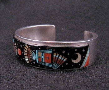 Image 3 of Native American Navajo Inlay Bracelet by Erwin Tsosie
