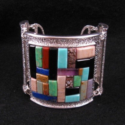 Image 2 of Hopi Inlay * Warrior Woman * Bracelet, Bennard & Frances Dallasvuyaoma