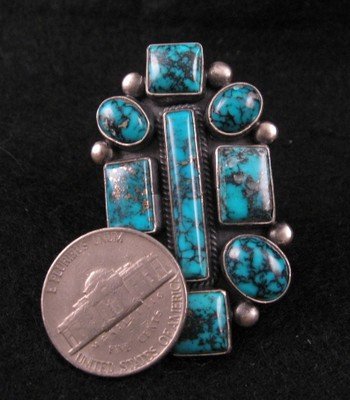 Image 4 of Gorgeous Turquoise Ring by Navajo Verdy Jake sz6-1/2 to 8 