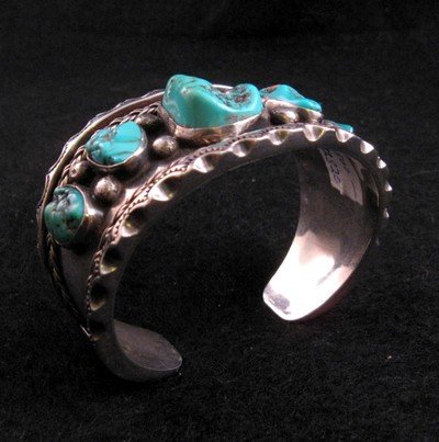Image 3 of Dead Pawn Navajo Turquoise Silver Cuff Bracelet