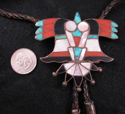 Image 5 of Vintage Native American Zuni Inlay Bolo 