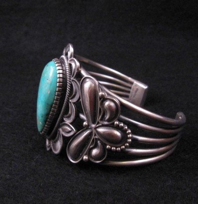 Image 4 of Navajo Kirk Smith Turquoise Sterling Silver Bracelet