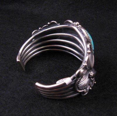 Image 5 of Kirk Smith Navajo Old Pawn Style Turquoise Silver Bracelet